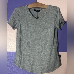 NWT Terez Heather Grey V-Neck Tee - Size L / 14